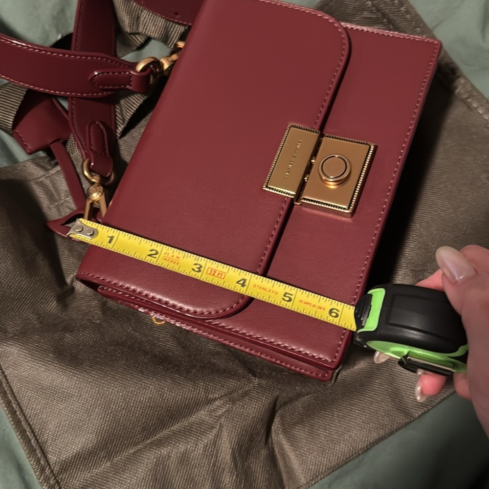 Charles and Kieth burgundy wine bag crossbody - Picture 11 of 12
